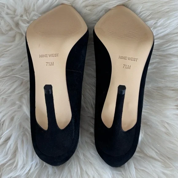 Nine West Women’s Sz 7.5 Black Suede Fresh Pump Stilettos 4” Heels - NWT - Picture 6 of 10